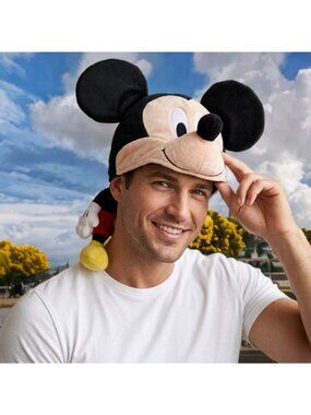 Disney Tokyo Mickey Mouse Plush Hat Head Cover Ears Back Body RARE